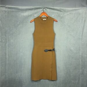 Elegant Tan Sleeveless Dress